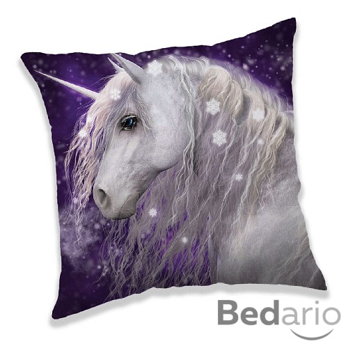 Dekorační polštářek 40x40 cm - Jednorožec - Purple