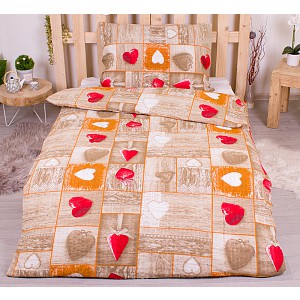 Krepové povlečení 140x200+70x90 Romantika červená