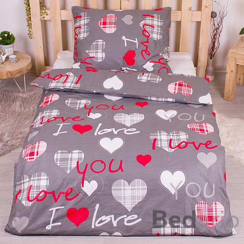 Bavlněné povlečení economy 140x200+70x90 Leontina šedá