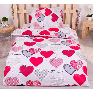 Bavlněné povlečení economy 140x200+70x90 Vyznání lásky