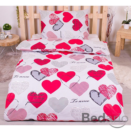 Bavlněné povlečení economy 140x200+70x90 Vyznání lásky