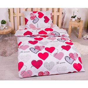 Bavlněné povlečení economy 140x200+70x90 Vyznání lásky