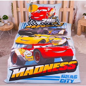 Bavlněné povlečení 140x200+70x90 Cars Madness