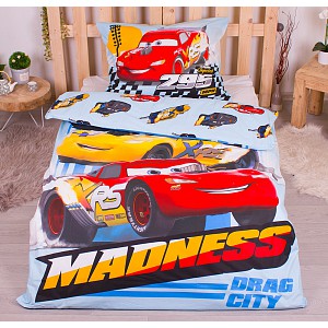 Bavlněné povlečení 140x200+70x90 Cars Madness