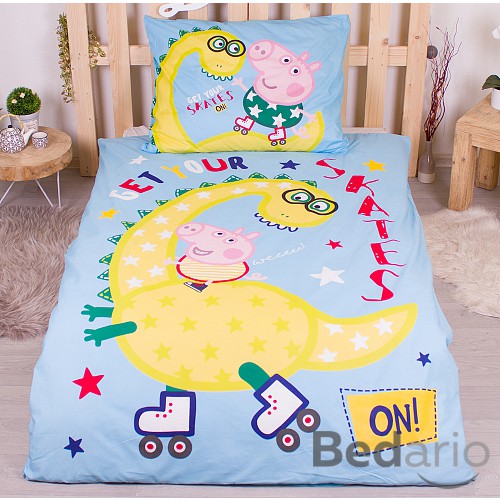 Bavlněné povlečení 140x200+70x90 Peppa Dino