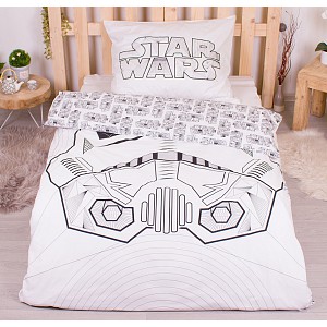 Bavlněné povlečení 140x200+70x90 Star Wars White
