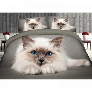 Sedmidílná sada 3D povlečení 140x200+70x90 Siamese kitten