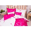 Sedmidílná sada povlečení 140x200+70x90 Star Hearts in Fuchsia