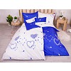 Sedmidílná sada povlečení 140x200+70x90 Star Hearts in Cobalt Blue