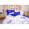 Sedmidílná sada povlečení 140x200+70x90 Star Hearts in Cobalt Blue