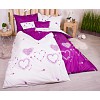 Sedmidílná sada povlečení 140x200+70x90 Star Hearts in Purple