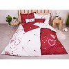 Sedmidílná sada povlečení 140x200+70x90 Star Hearts in Claret