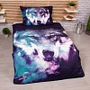 3D povlečení 140x200+70x90 Blue Wolf