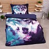 3D povlečení 140x200+70x90 Blue Wolf