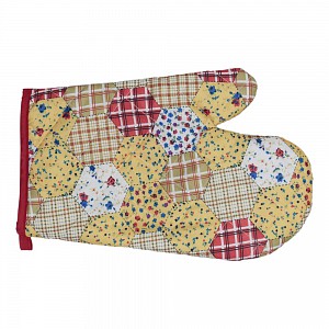 Kuchyňská chňapka s potiskem - Patchwork žlutý