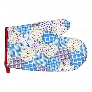 Kuchyňská chňapka s potiskem - Patchwork modrý