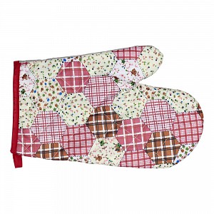 Kuchyňská chňapka s potiskem - Patchwork růžový