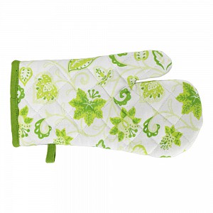 Bavlněná kuchyňská chňapka s potiskem - Flora zelená