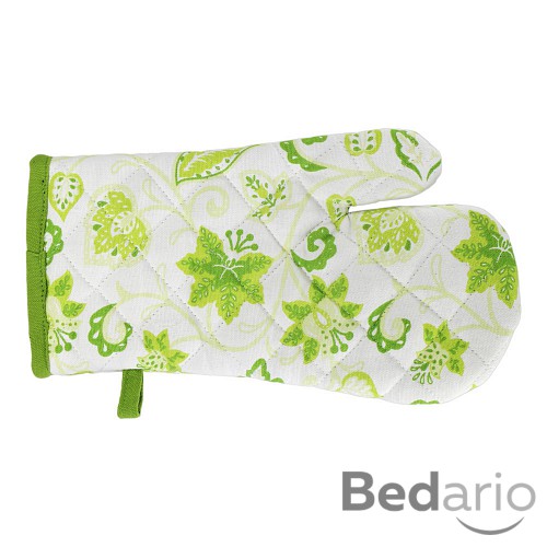 Bavlněná kuchyňská chňapka s potiskem - Flora zelená