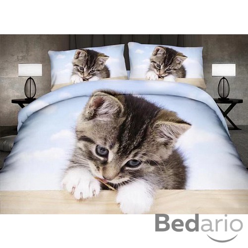 Sedmidílná sada 3D povlečení 140x200+70x90 Kitty Claws