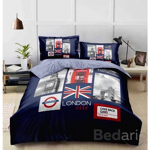 Sedmidílná sada 3D povlečení 140x200+70x90 London City