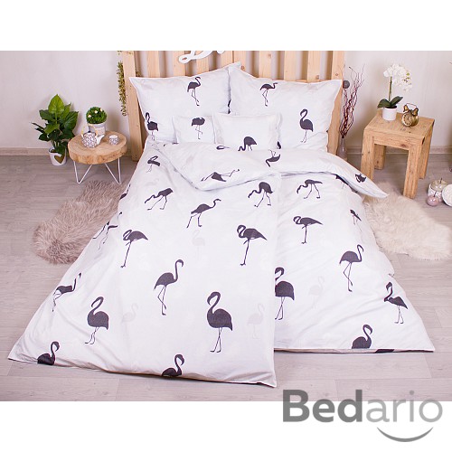Sedmidílná sada 3D povlečení 140x200+70x90 Flamingo