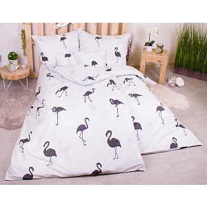Sedmidílná sada 3D povlečení 140x200+70x90 Flamingo