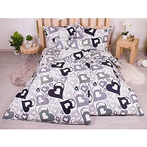 Sedmidílná sada 3D povlečení 140x200+70x90 Hearts Everywhere