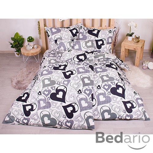 Sedmidílná sada 3D povlečení 140x200+70x90 Hearts Everywhere