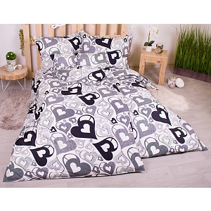 Sedmidílná sada 3D povlečení 140x200+70x90 Hearts Everywhere