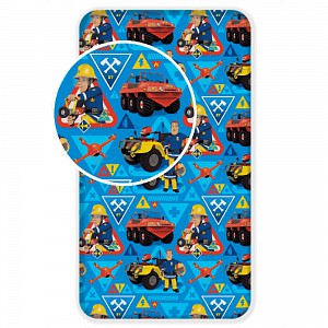 Bavlněné prostěradlo 90x200 Požárník Sam