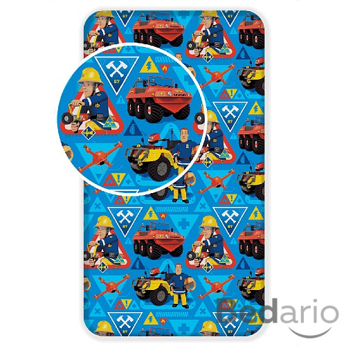 Bavlněné prostěradlo 90x200 Požárník Sam