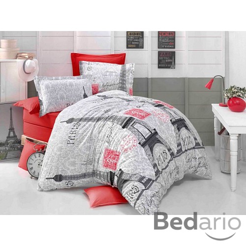 Prodloužené krepové povlečení 140x220+70x90 PARIS EYFEL