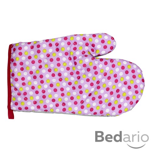 Kuchyňská chňapka s potiskem - Růžová barevné puntíky