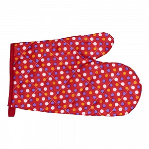 Kuchyňská chňapka s potiskem - Červená barevné puntíky