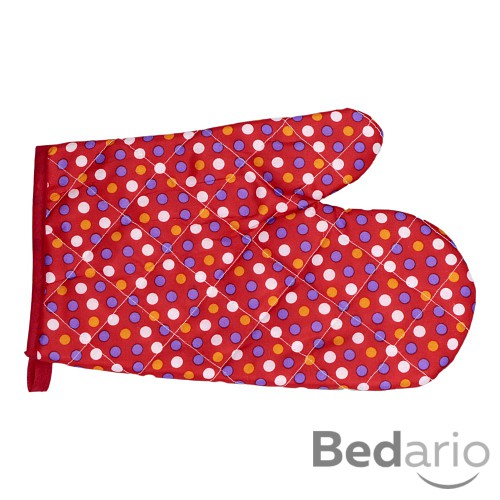 Kuchyňská chňapka s potiskem - Červená barevné puntíky