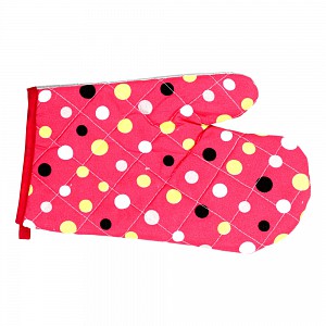 Kuchyňská chňapka s potiskem - Červená s maxi puntíky