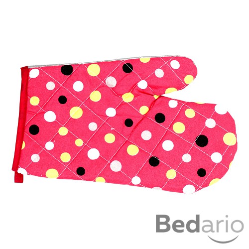 Kuchyňská chňapka s potiskem - Červená s maxi puntíky