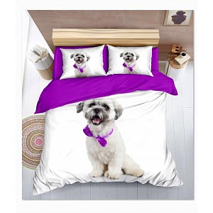 Sedmidílná sada 3D povlečení 140x200+70x90 Shih-tzu