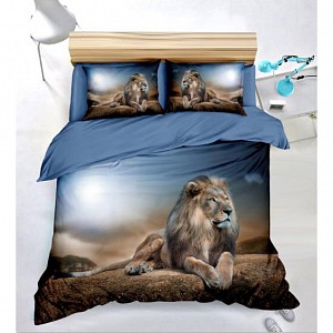 Sedmidílná sada 3D povlečení 140x200+70x90 King of Animals