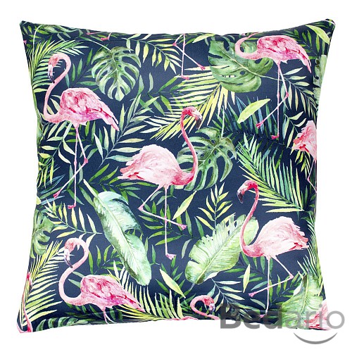 Povlak na polštářek 45x45 Flamingo black jungle
