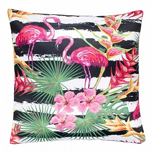 Povlak na polštářek 45x45 Flamingo black stripes