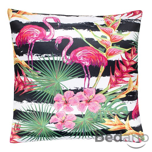 Povlak na polštářek 45x45 Flamingo black stripes