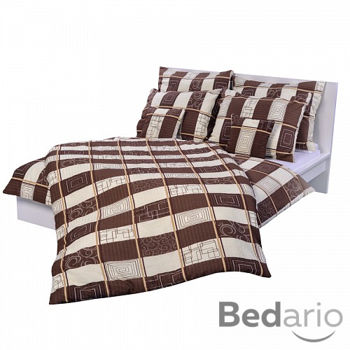 Krepové povlečení 140x200+70x90 Obdélník hnědý