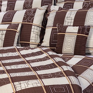 Krepové povlečení 140x200+70x90 Obdélník hnědý