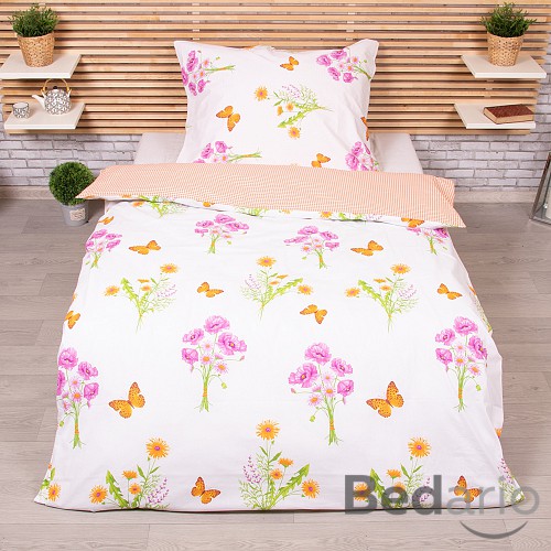 Bavlněné povlečení 140x200+70x90 Motýlí louka malá