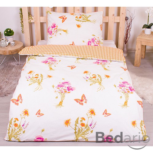 Bavlněné povlečení 140x200+70x90 Motýlí louka velká