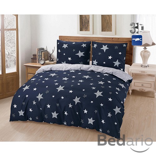 Francouzské povlečení 220x200+2x70x90 Bluish stars
