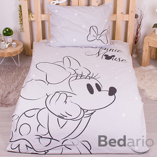 Bavlněné povlečení 140x200+70x90 Minnie Brows Grey