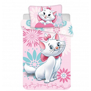 Bavlněné povlečení do postýlky 40x60+100x135 Kočka Marie Flowers